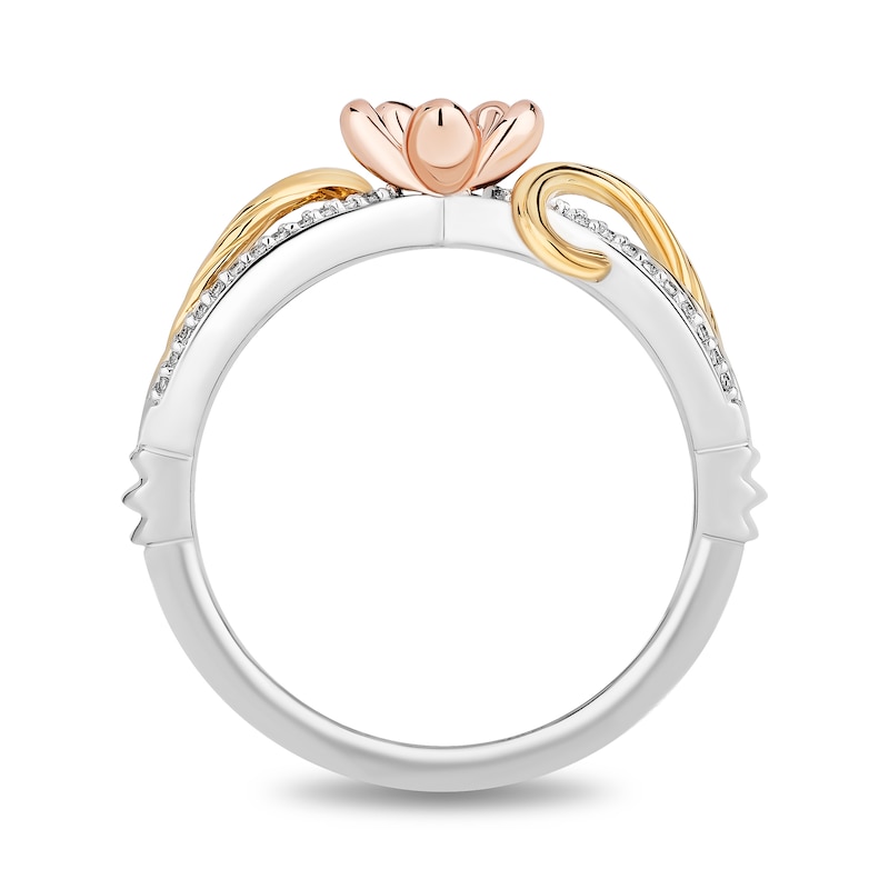 Main Image 3 of Enchanted Disney Rapunzel 1/8 CT. T.W. Diamond Floral Ring in Sterling Silver and 10K Two-Tone Gold (I/I2)