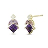 Thumbnail Image 3 of Amethyst, Pink Quartz and White Lab-Created Sapphire Drop Pendant and Earrings Set in Sterling Silver with Gold Plate
