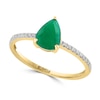 Thumbnail Image 1 of EFFY™ Collection Pear-Shaped Emerald and 1/10 CT. T.W. Diamond Ring in 14K Gold