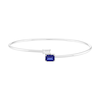 Thumbnail Image 1 of Emerald and Baguette-Cut Ceylon Blue and White Lab-Created Sapphire Bypass Bangle in Sterling Silver - 7.13"