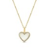 Thumbnail Image 1 of EFFY™ Collection Heart-Shaped Mother-of-Pearl and 1/10 CT. T.W. Diamond Frame Pendant in 14K Gold