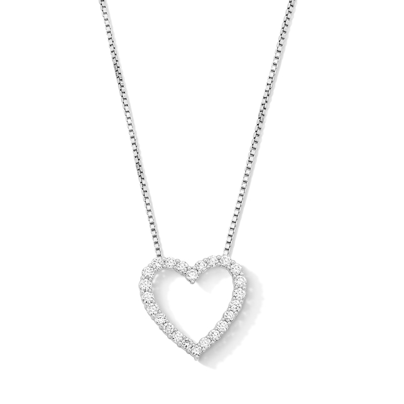 Main Image 1 of 1 CT. T.W. Lab-Grown Diamond Heart Pendant in Sterling Silver (F/VS2)