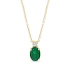 Thumbnail Image 1 of EFFY™ Collection Oval Emerald and 1/15 CT. T.W. Diamond Stacked Pendant in 14K Gold