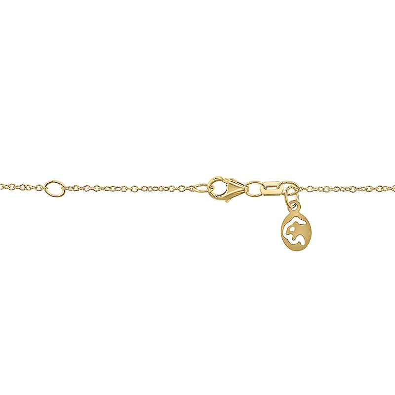 Main Image 2 of EFFY™ Collection Oval Emerald and 1/15 CT. T.W. Diamond Stacked Pendant in 14K Gold