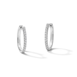 1/2 CT. T.W. Certified Lab-Grown Diamond Oval Hoop Earrings in Sterling Silver (F/VS2)