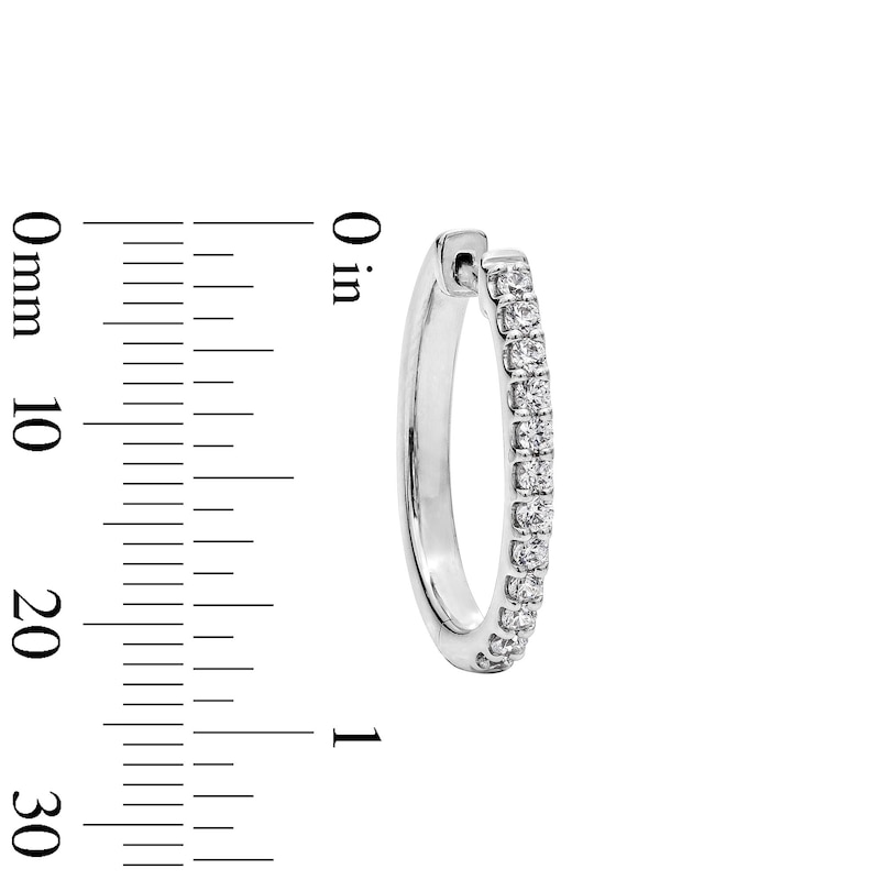 Main Image 3 of 1/2 CT. T.W. Certified Lab-Grown Diamond Oval Hoop Earrings in Sterling Silver (F/VS2)