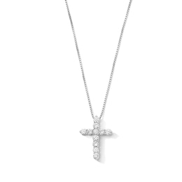 1/2 CT. T.W. Certified Lab-Grown Diamond Cross Pendant in Sterling Silver (F/VS2)