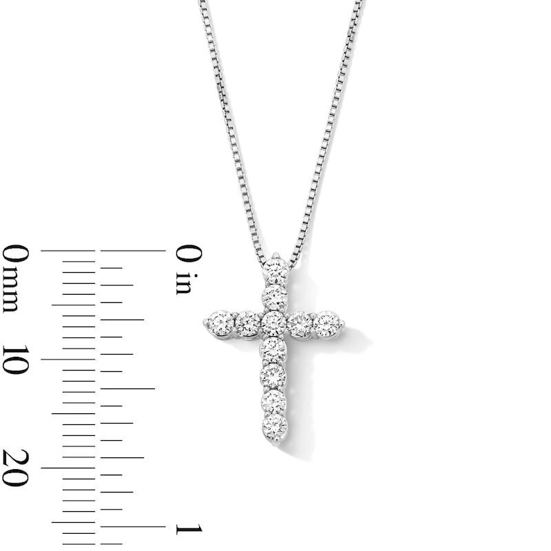 Main Image 3 of 1/2 CT. T.W. Certified Lab-Grown Diamond Cross Pendant in Sterling Silver (F/VS2)