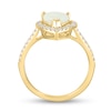 Thumbnail Image 3 of EFFY™ Collection Pear-Shaped Opal and 1/3 CT. T.W. Diamond Frame Ring in 14K Gold