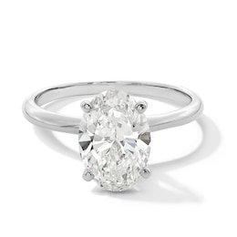 2 CT. Oval Certified Lab-Grown Diamond Solitaire Engagement Ring in 14K White Gold (F/VS2)