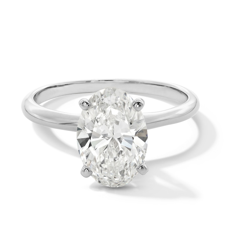 Main Image 1 of 2 CT. Oval Certified Lab-Grown Diamond Solitaire Engagement Ring in 14K White Gold (F/VS2)