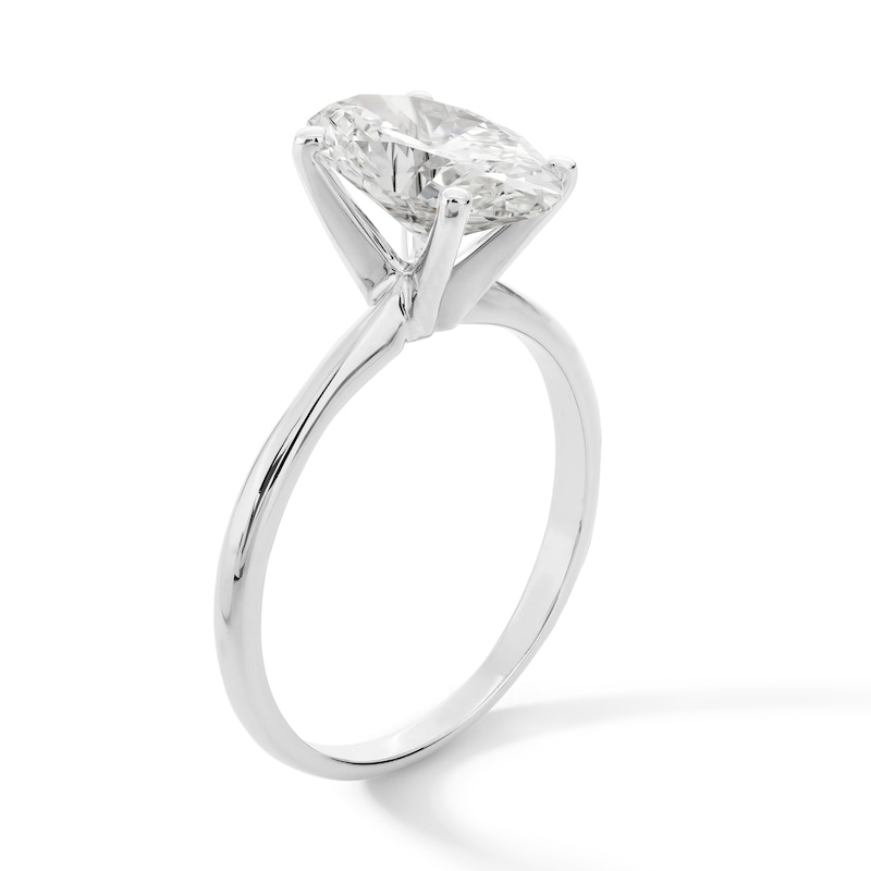 Main Image 3 of 2 CT. Oval Certified Lab-Grown Diamond Solitaire Engagement Ring in 14K White Gold (F/VS2)