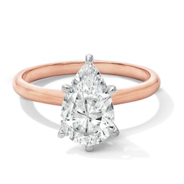 2 CT. Pear-Shaped Certified Lab-Grown Diamond Solitaire Engagement Ring in 14K Rose Gold (F/VS2)