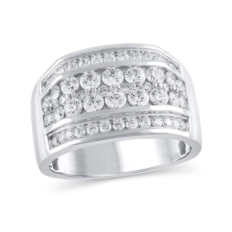 Main Image 1 of 2 CT. T.W. Certified Lab-Grown Diamond Multi-Row Ring in 10K White Gold (F/VS2)