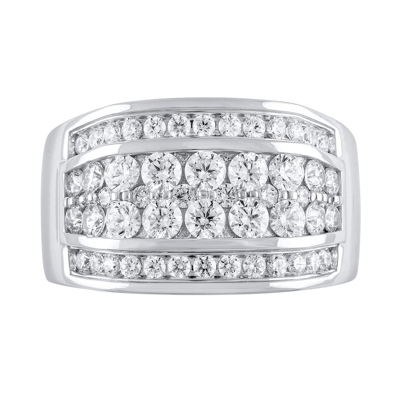 Main Image 3 of 2 CT. T.W. Certified Lab-Grown Diamond Multi-Row Ring in 10K White Gold (F/VS2)