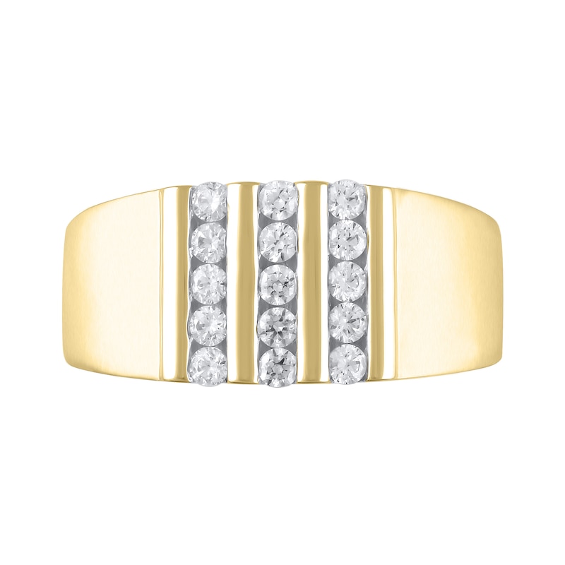 Main Image 3 of 5/8 CT. T.W. Certified Lab-Grown Diamond Triple Row Column Ring in 10K Gold (F/VS2)