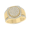 Thumbnail Image 1 of 1-1/2 CT. T.W. Certified Lab-Grown Multi-Diamond Cushion Frame Medallion Ring in 10K Gold (F/VS2)