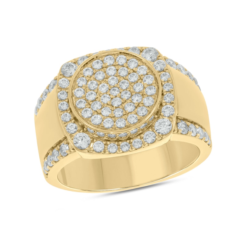 Main Image 1 of 1-1/2 CT. T.W. Certified Lab-Grown Multi-Diamond Cushion Frame Medallion Ring in 10K Gold (F/VS2)