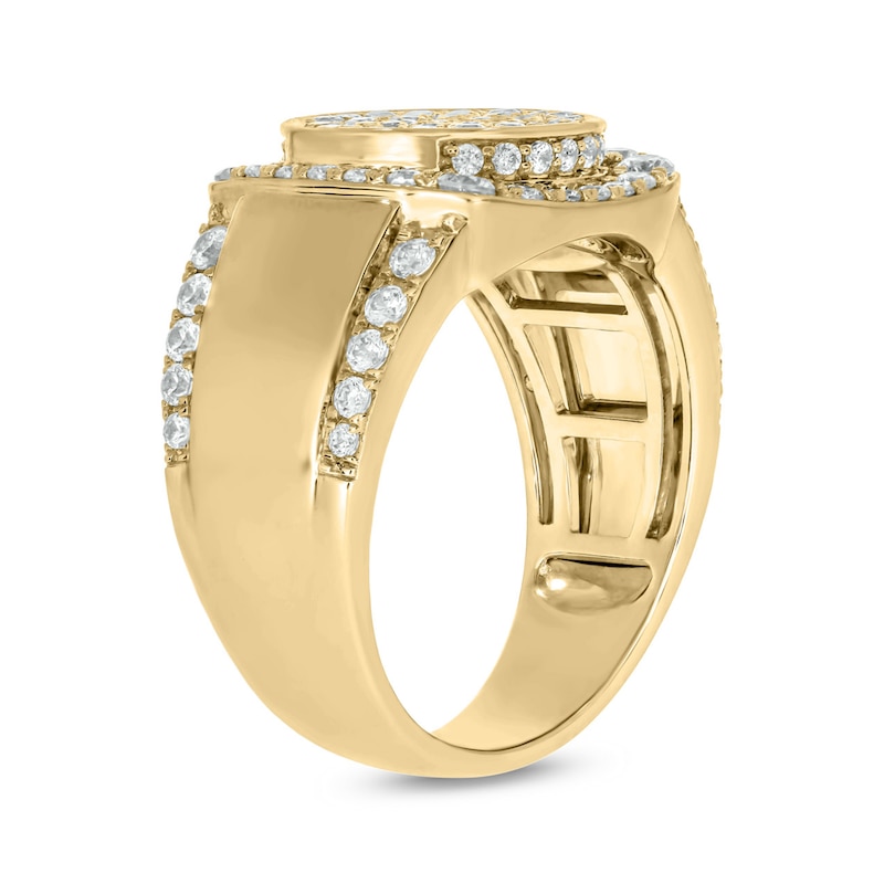 Main Image 2 of 1-1/2 CT. T.W. Certified Lab-Grown Multi-Diamond Cushion Frame Medallion Ring in 10K Gold (F/VS2)