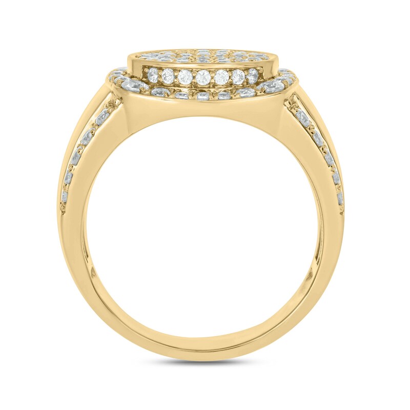 Main Image 3 of 1-1/2 CT. T.W. Certified Lab-Grown Multi-Diamond Cushion Frame Medallion Ring in 10K Gold (F/VS2)