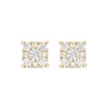 Thumbnail Image 1 of 2 CT. T.W. Cushion-Shaped Certified Lab-Grown Multi-Diamond Stud Earrings in 10K Gold (F/VS2)