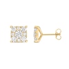 Thumbnail Image 3 of 2 CT. T.W. Cushion-Shaped Certified Lab-Grown Multi-Diamond Stud Earrings in 10K Gold (F/VS2)