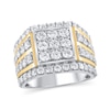 Thumbnail Image 1 of 4-1/4 CT. T.W. Square-Shaped Certified Lab-Grown Multi-Diamond Multi-Row Ring in 10K Two-Tone Gold (F/VS2)