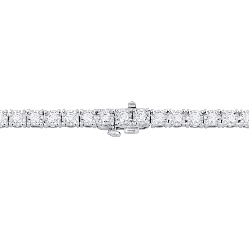 Main Image 2 of 10 CT. T.W. Certified Lab-Grown Diamond Miracle Tennis Necklace in 10K White Gold (F/VS2) - 22"
