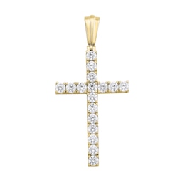 2 CT. T.W. Lab-Grown Diamond Cross Necklace Charm in 10K Gold (F/VS2)