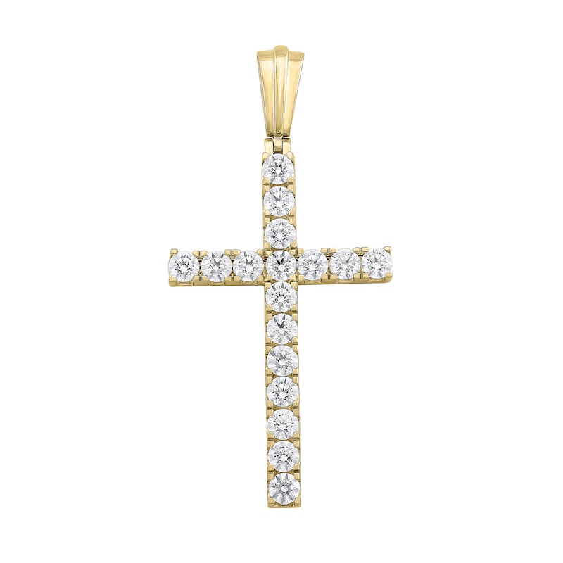 Main Image 1 of 2 CT. T.W. Certified Lab-Grown Diamond Cross Necklace Charm in 10K Gold (F/VS2)