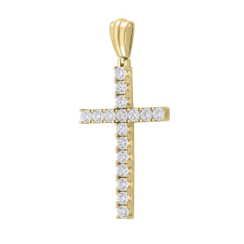 Main Image 2 of 2 CT. T.W. Certified Lab-Grown Diamond Cross Necklace Charm in 10K Gold (F/VS2)