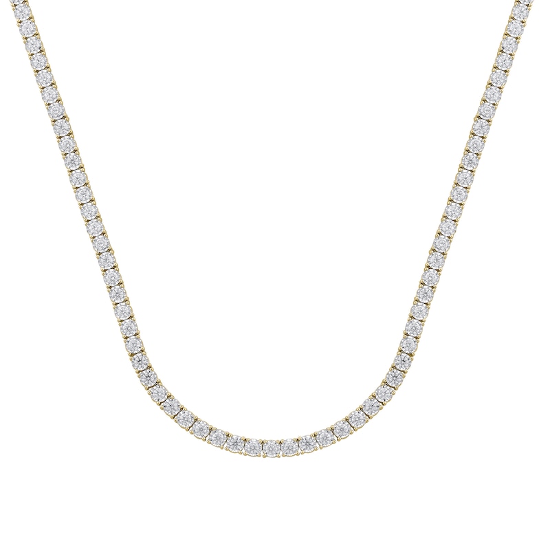 Main Image 1 of 8 CT. T.W. Certified Lab-Grown Diamond Miracle Tennis Necklace in 10K Gold (F/VS2) - 22"