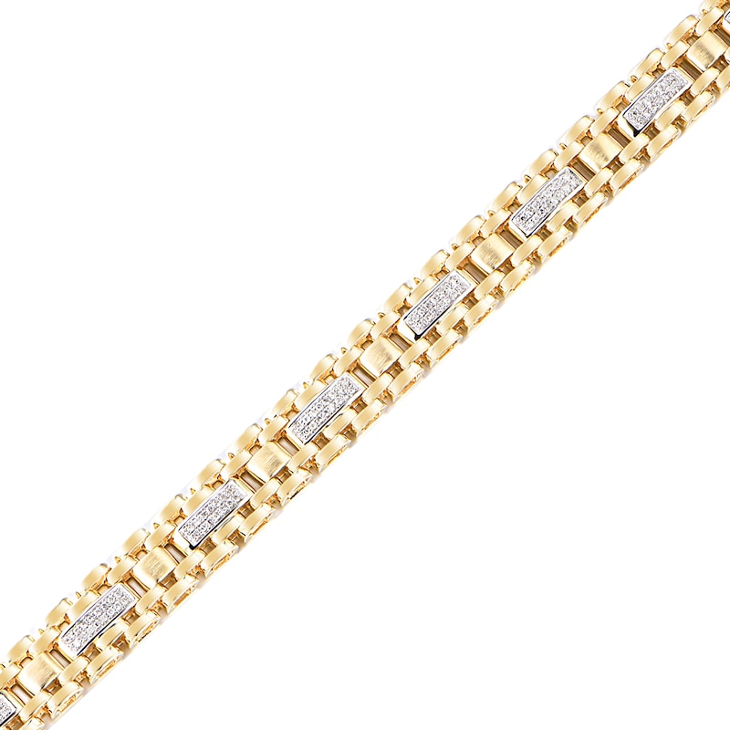 Main Image 2 of 3/4 CT. T.W. Diamond Center-Link Bracelet in 10K Gold - 8.5"