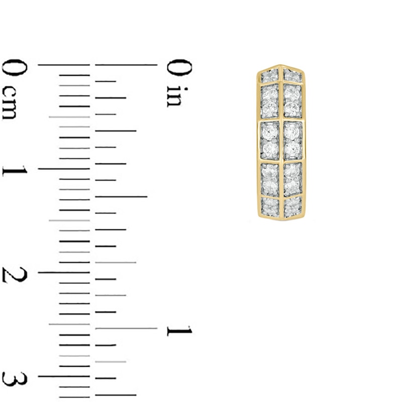 Main Image 3 of 1/2 CT. T.W. Certified Lab-Grown Diamond Double Row Hoop Earrings in 10K Gold (F/VS2)