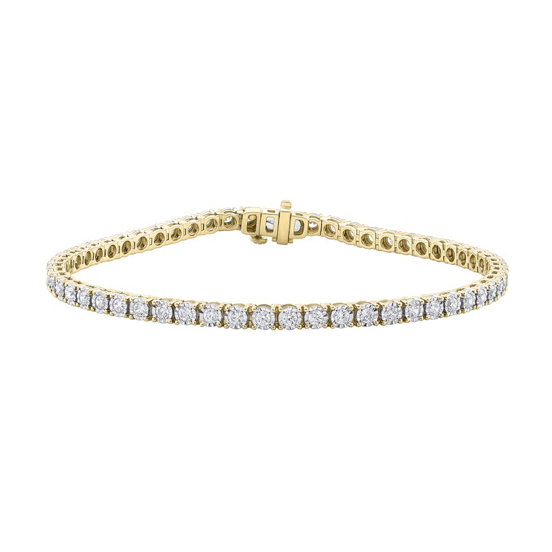 Main Image 1 of 3 CT. T.W. Lab-Grown Diamond Miracle Tennis Bracelet in 10K Gold (F/VS2) - 8.5"