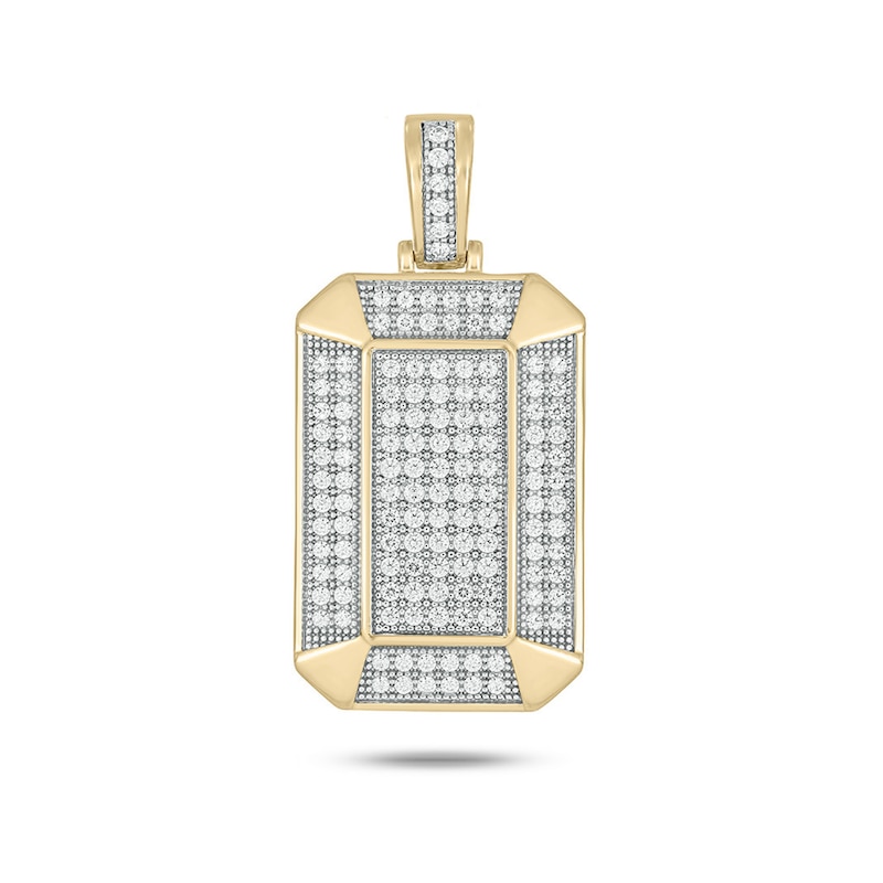 Main Image 1 of 1 CT. T.W. Certified Lab-Grown Diamond Dog Tag Necklace Charm in 10K Gold (F/VS2)
