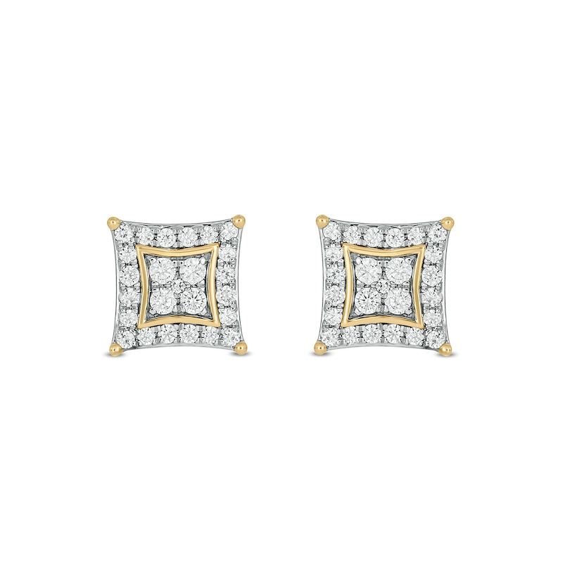 Main Image 1 of 1/2 CT. T.W. Certified Lab-Grown Multi-Diamond Rhombus Frame Stud Earrings in 10K Gold (F/VS2)
