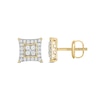 Thumbnail Image 2 of 1/2 CT. T.W. Certified Lab-Grown Multi-Diamond Rhombus Frame Stud Earrings in 10K Gold (F/VS2)