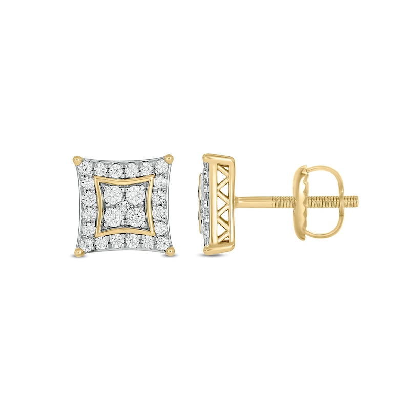 Main Image 2 of 1/2 CT. T.W. Certified Lab-Grown Multi-Diamond Rhombus Frame Stud Earrings in 10K Gold (F/VS2)