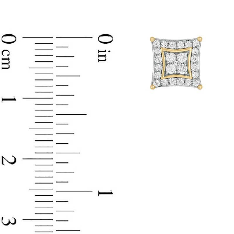 Main Image 3 of 1/2 CT. T.W. Certified Lab-Grown Multi-Diamond Rhombus Frame Stud Earrings in 10K Gold (F/VS2)
