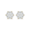 Thumbnail Image 1 of 1 CT. T.W. Certified Lab-Grown Multi-Diamond Hexagon Frame Stud Earrings in 10K Gold (F/VS2)