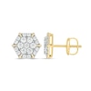 Thumbnail Image 2 of 1 CT. T.W. Certified Lab-Grown Multi-Diamond Hexagon Frame Stud Earrings in 10K Gold (F/VS2)