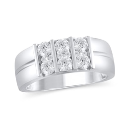 1-1/3 CT. T.W. Certified Lab-Grown Diamond Stacked Band in 10K White Gold (F/VS2)