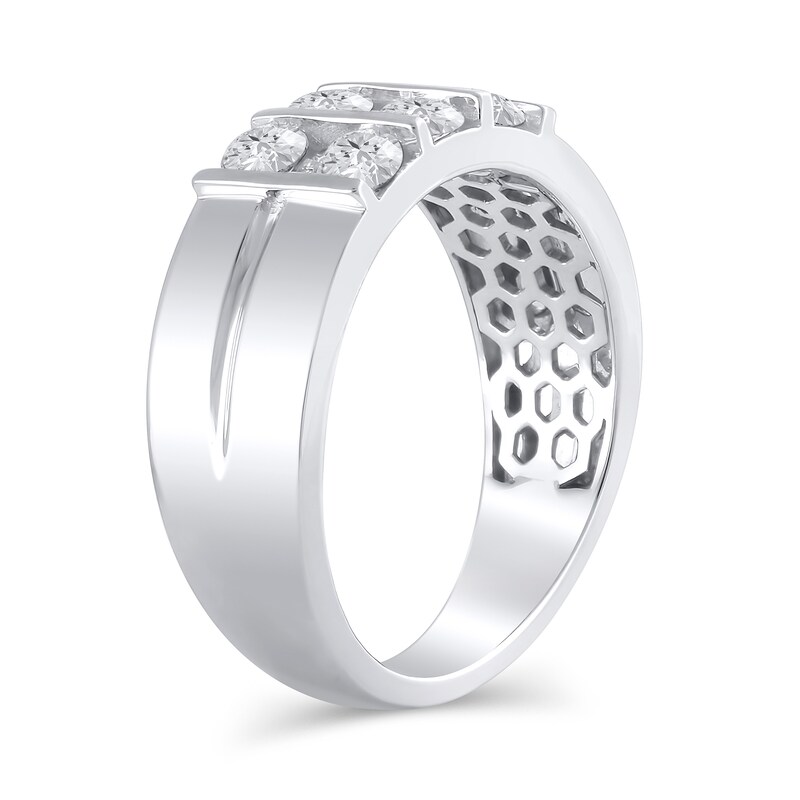 Main Image 2 of 1-1/3 CT. T.W. Certified Lab-Grown Diamond Stacked Band in 10K White Gold (F/VS2)
