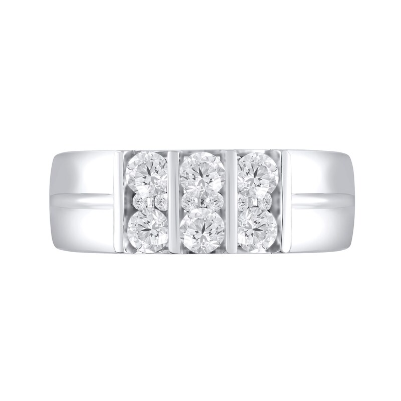 Main Image 3 of 1-1/3 CT. T.W. Certified Lab-Grown Diamond Stacked Band in 10K White Gold (F/VS2)