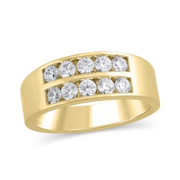 1 CT. T.W. Certified Lab-Grown Diamond Double-Row Channel-Set Band in 10K Gold (F/VS2)