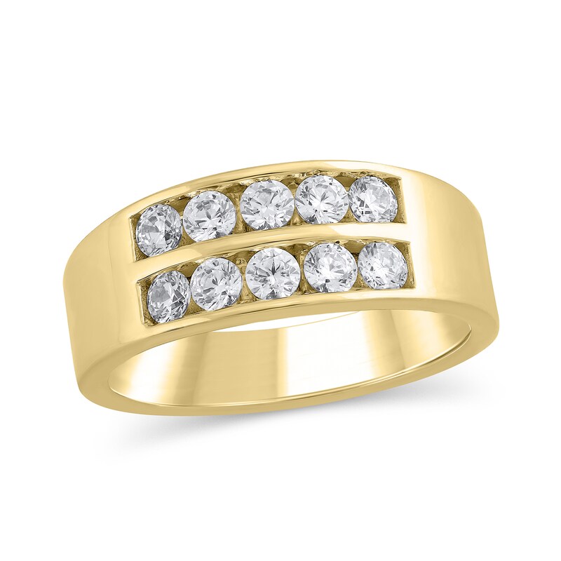 Main Image 1 of 1 CT. T.W. Certified Lab-Grown Diamond Double-Row Channel-Set Band in 10K Gold (F/VS2)