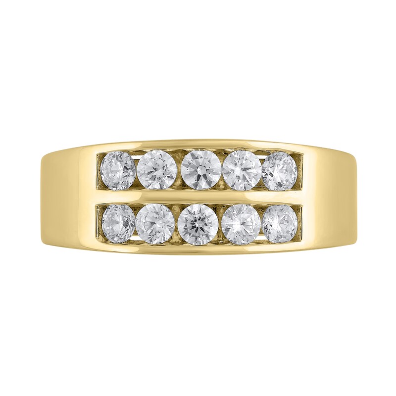 Main Image 2 of 1 CT. T.W. Certified Lab-Grown Diamond Double-Row Channel-Set Band in 10K Gold (F/VS2)