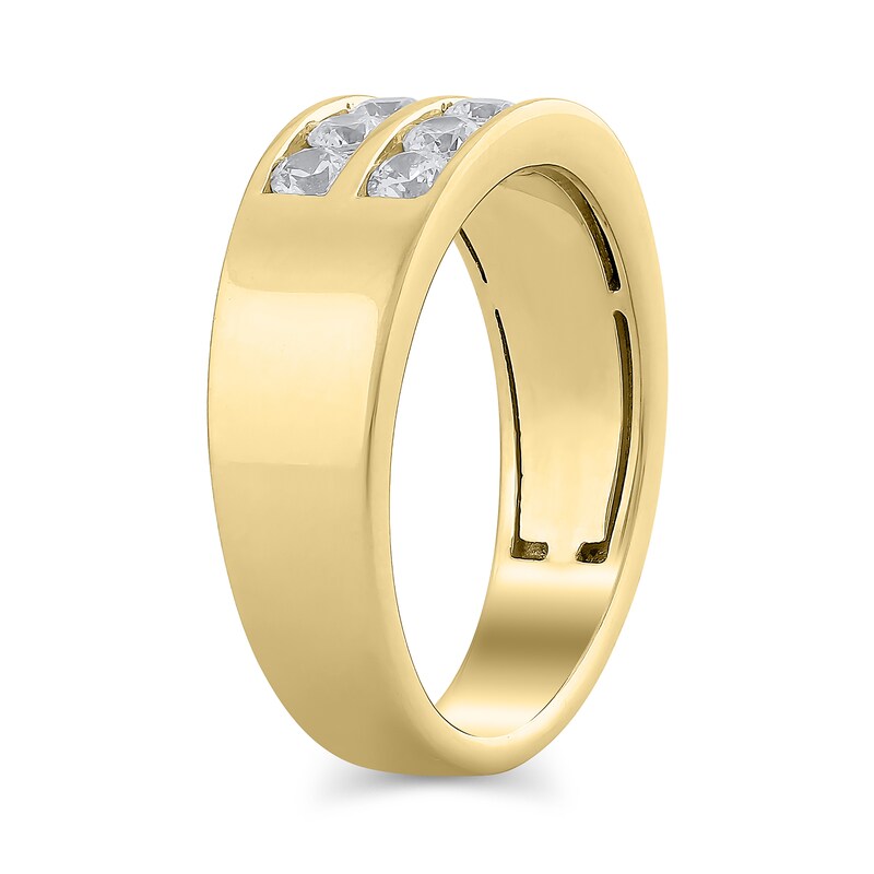 Main Image 3 of 1 CT. T.W. Certified Lab-Grown Diamond Double-Row Channel-Set Band in 10K Gold (F/VS2)