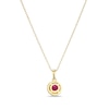 Thumbnail Image 4 of 7.0mm Lab-Created Ruby and 1/15 CT. T.W. Diamond Frame Pendant in Sterling Silver with 18K Gold Plate